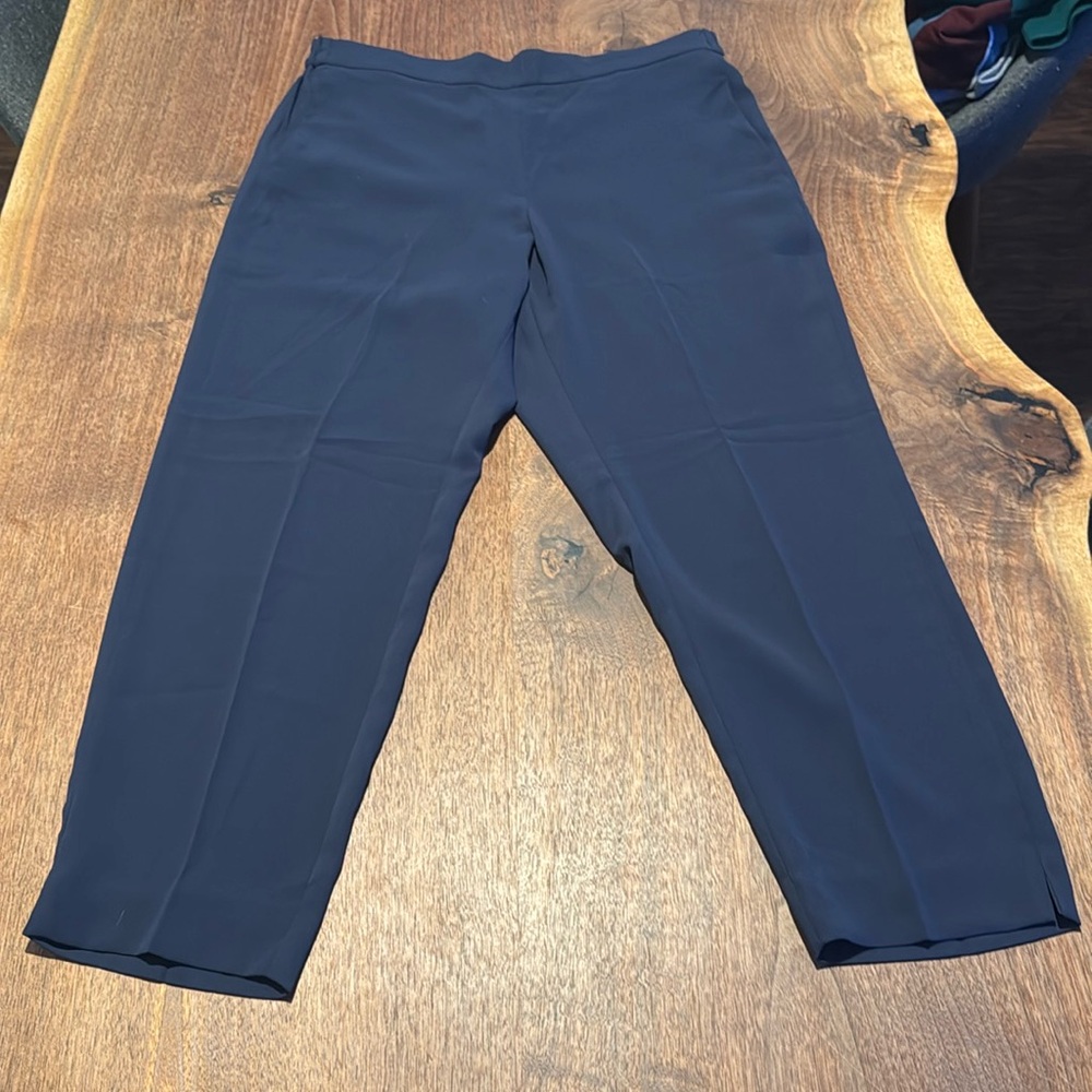 J. Crew Factory Straight-Leg Pants in Navy Blue